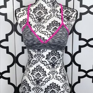 Athleta Gray and Pink Bikini with Adjustable Straps